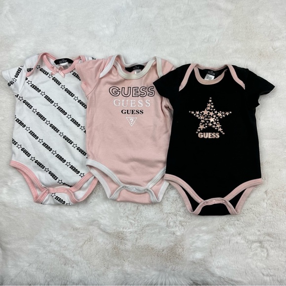 Guess Baby 3 Pack Bundle Bodysuits - Picture 1 of 6